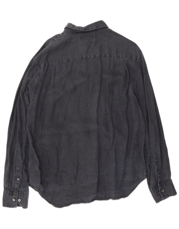 Camisa de corte relajado para hombre Cos Lino azul marino mediano
