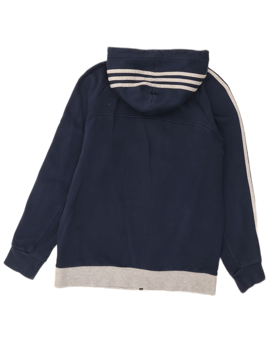 Adidas Hombre Zip Sudadera Con Capucha Suéter Medio Azul Marino Algodón