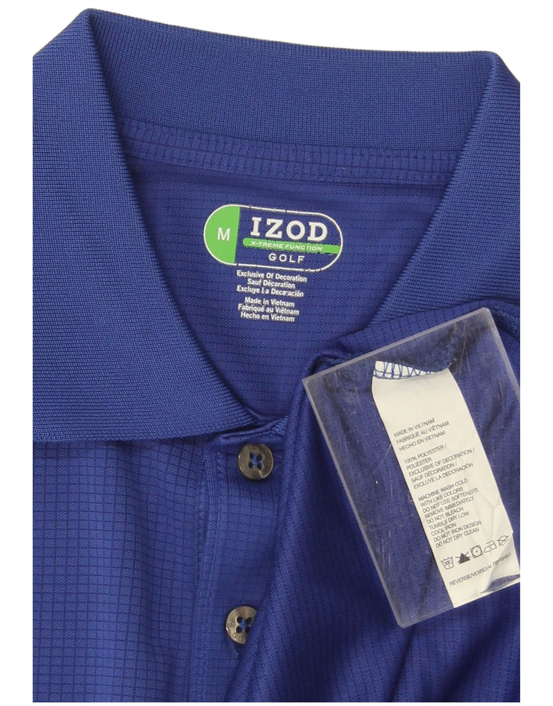 Polo Izod Hombre Poliéster Azul Medio