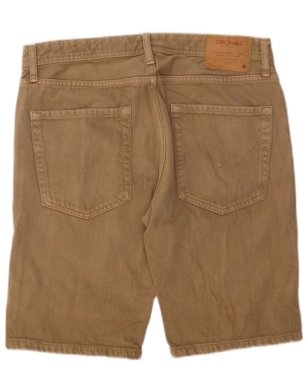Jack & Jones Hombre Regular Fit Denim Shorts Medium W32 Algodón Beige