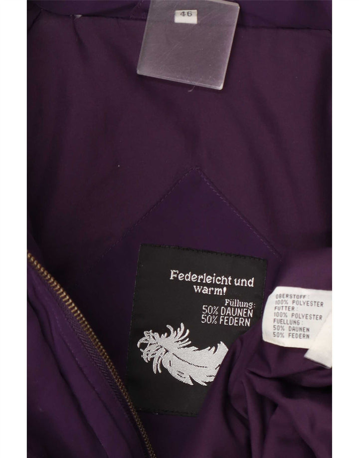 Vintage mujer abrigo acolchado de gran tamaño EU 46 XL poliéster púrpura