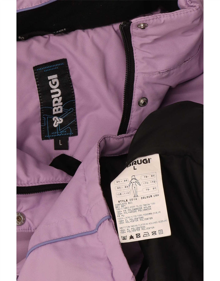 Brugi Chaqueta de esquí con capucha para mujer UK 46 Large Púrpura Colorblock Poliéster