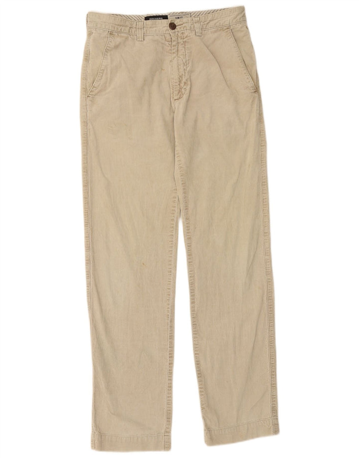DOCKERS Pantalón recto de pana para hombre W30 L32 Beige