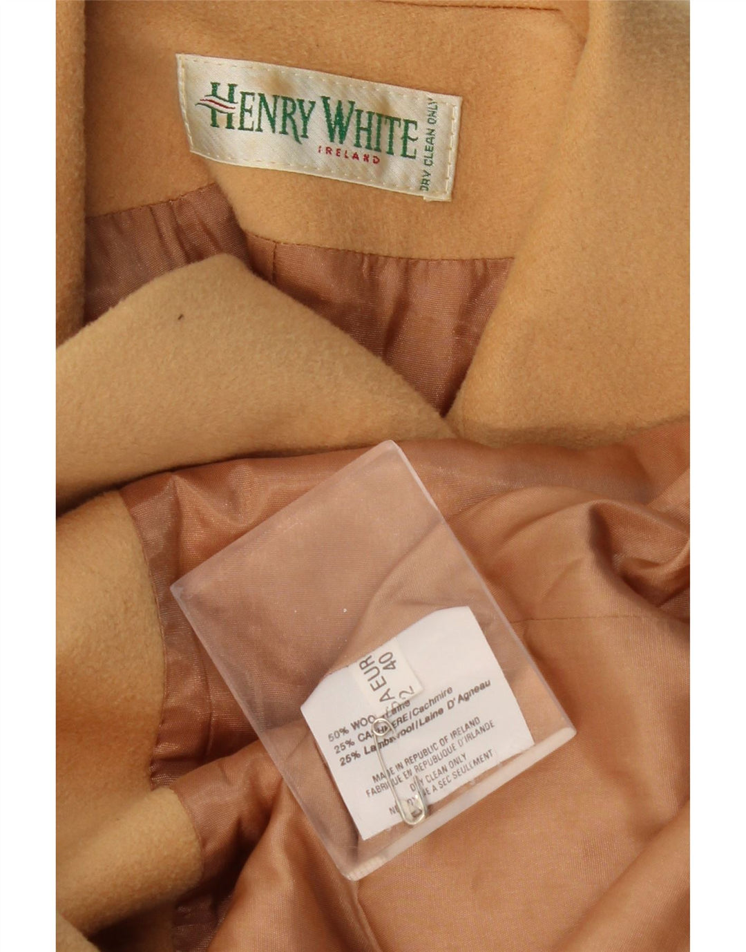 HENRY WHITE Chaqueta tipo blazer de 3 botones para mujer Reino Unido 44 Lana beige grande