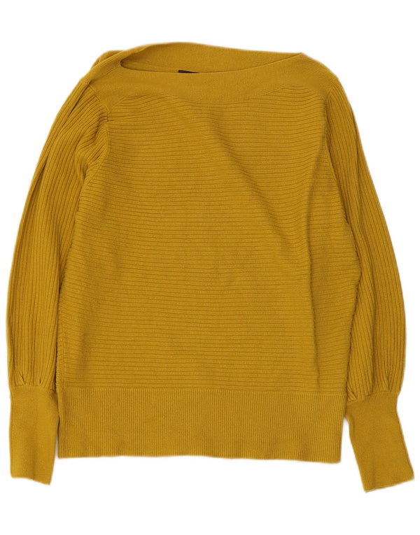 Marks & Spencer Suéter tipo jersey con cuello barco para mujer UK 44 Viscosa amarilla mediana