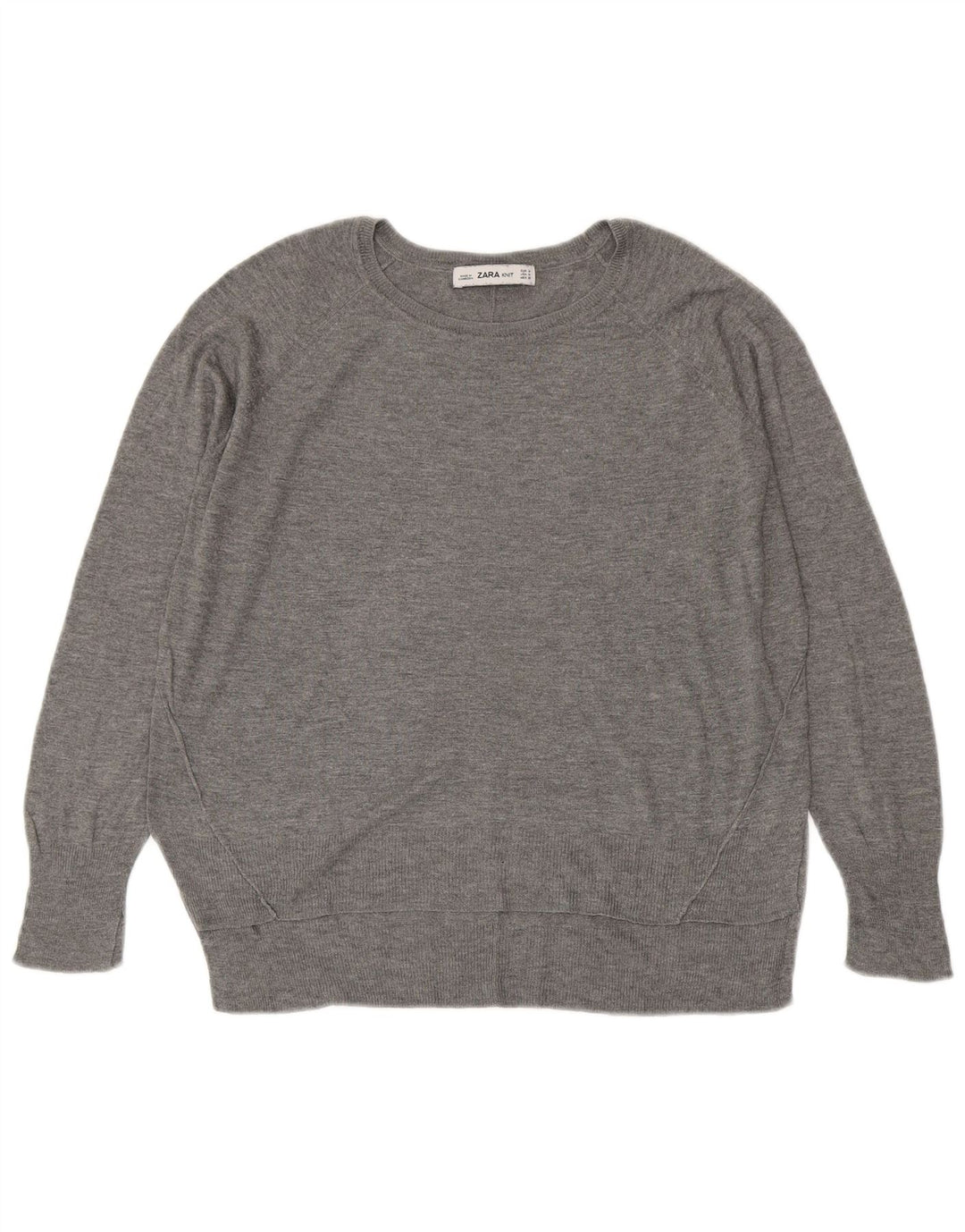 Zara - Jersey con cuello barco para mujer, talla 40, color gris medio