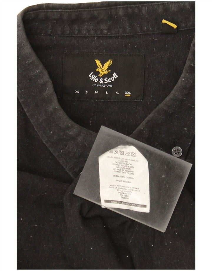 Lyle & Scott Camisa para hombre 2XL Algodón moteado negro