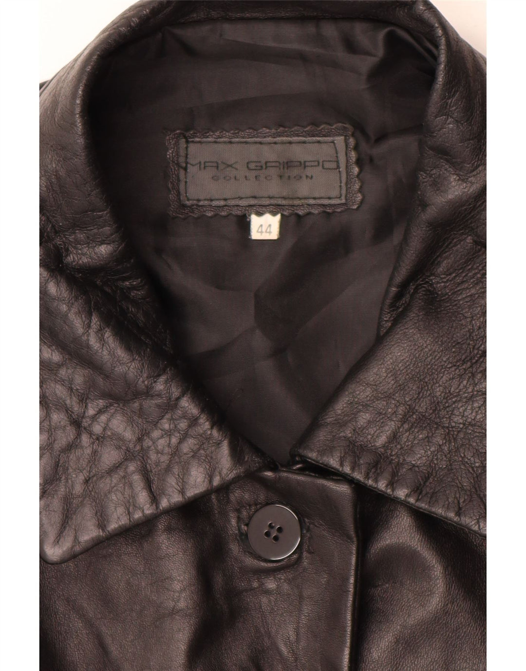 Max Grippo Chaqueta de cuero para mujer EU 44 XL Cuero negro