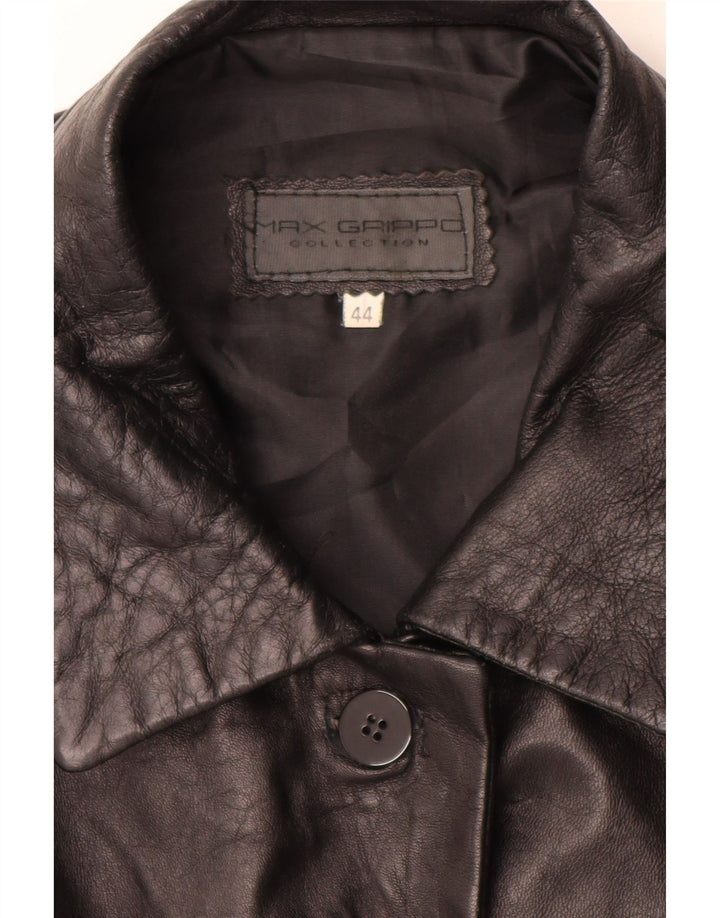 Max Grippo Chaqueta de cuero para mujer EU 44 XL Cuero negro
