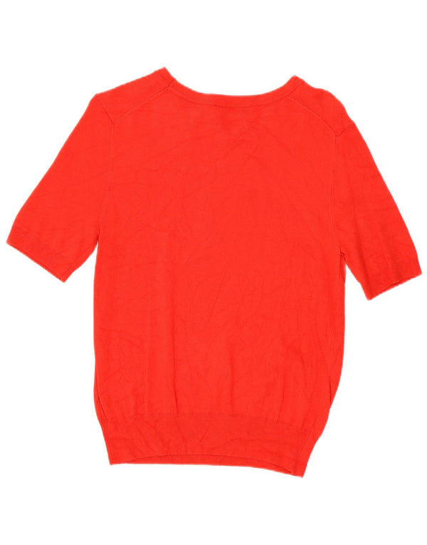 Zara Mujer Blusa Top UK 44 Large Viscosa Roja
