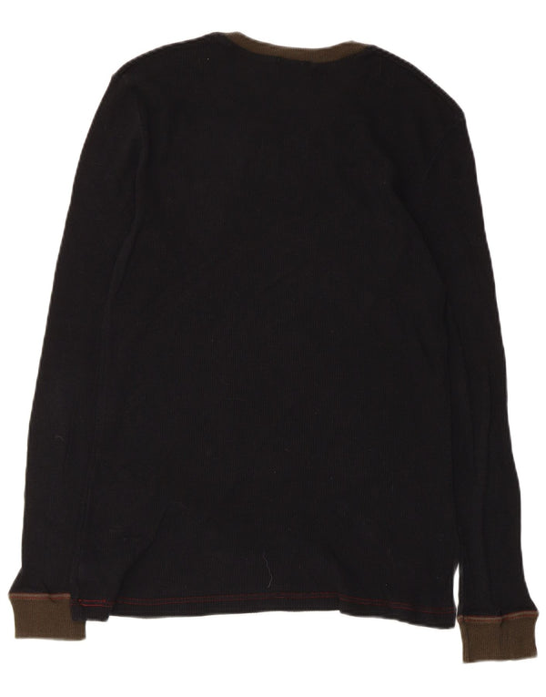 Dolce & Gabbana Hombre Top Manga Larga XS Algodón Color Block Negro