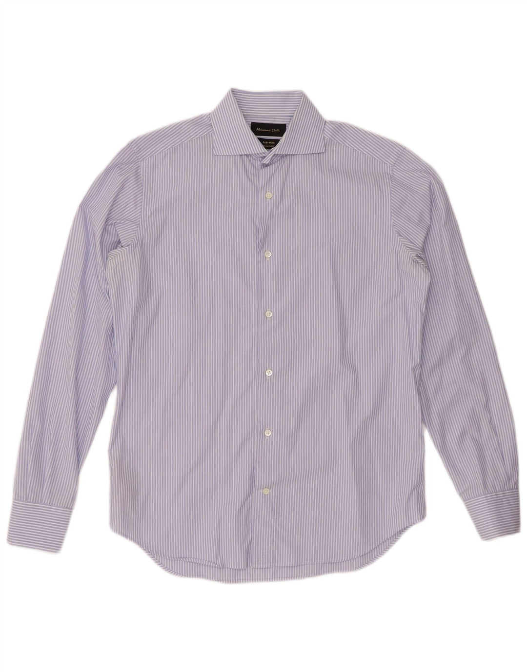 MASSIMO DUTTI Camisa Hombre Talla 15 38 Algodón Rayas Azul Medio