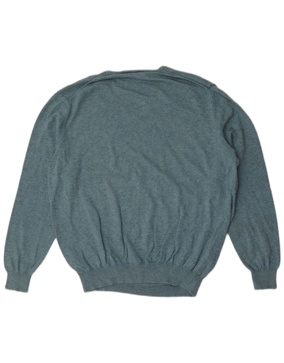 Massimo Dutti Jersey Con Cuello En V Hombre Large Azul Algodón