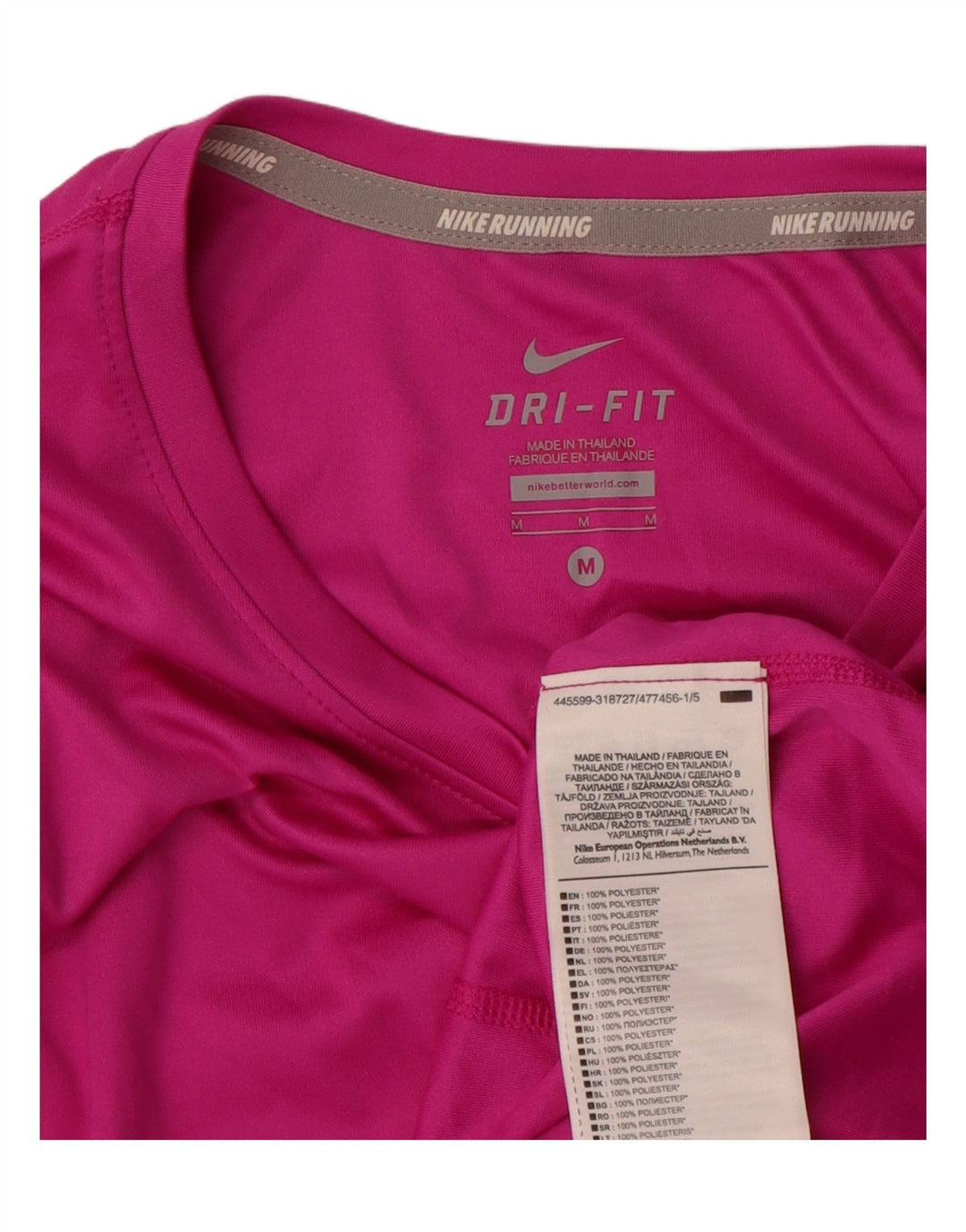 Nike Mujer Dri Fit Top Manga Larga UK 44 Poliéster Rosa Medio