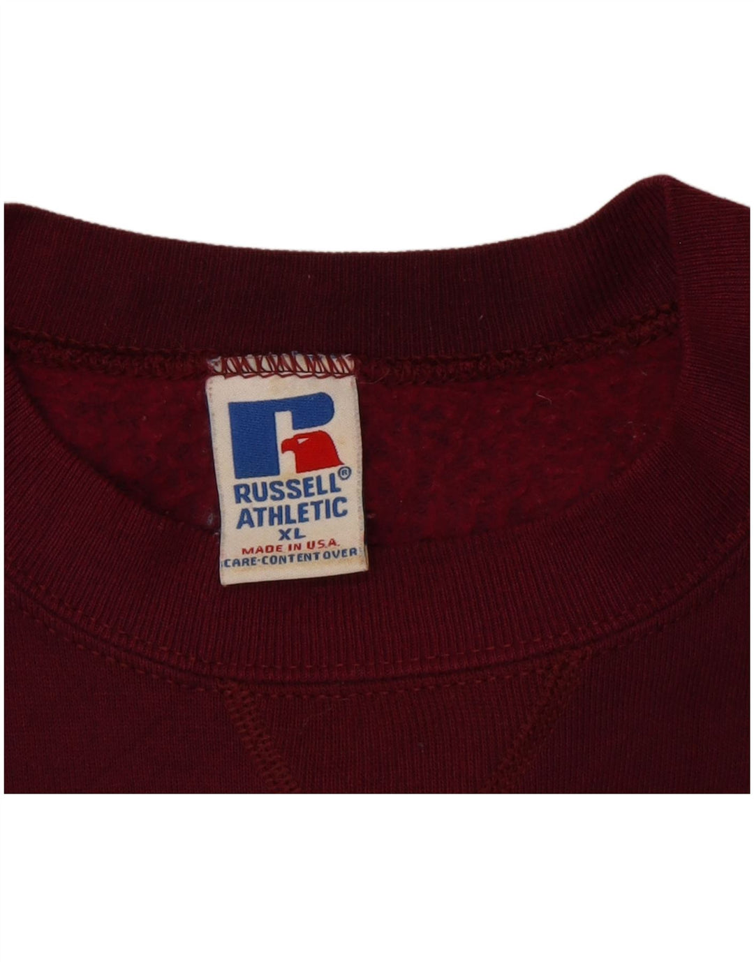 Russell Athletic Hombre Sudadera Jumper XL Borgoña Algodón