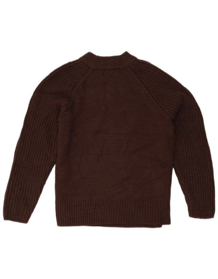 Marks & Spencer Suéter con Cuello Alto para Mujer UK 10 Pequeño Acrílico Marrón