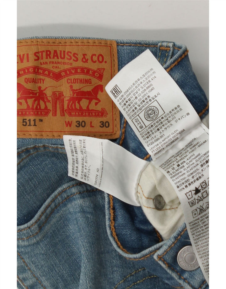 Levi's Hombre 511 Slim Jeans W30 L26 Algodón Azul