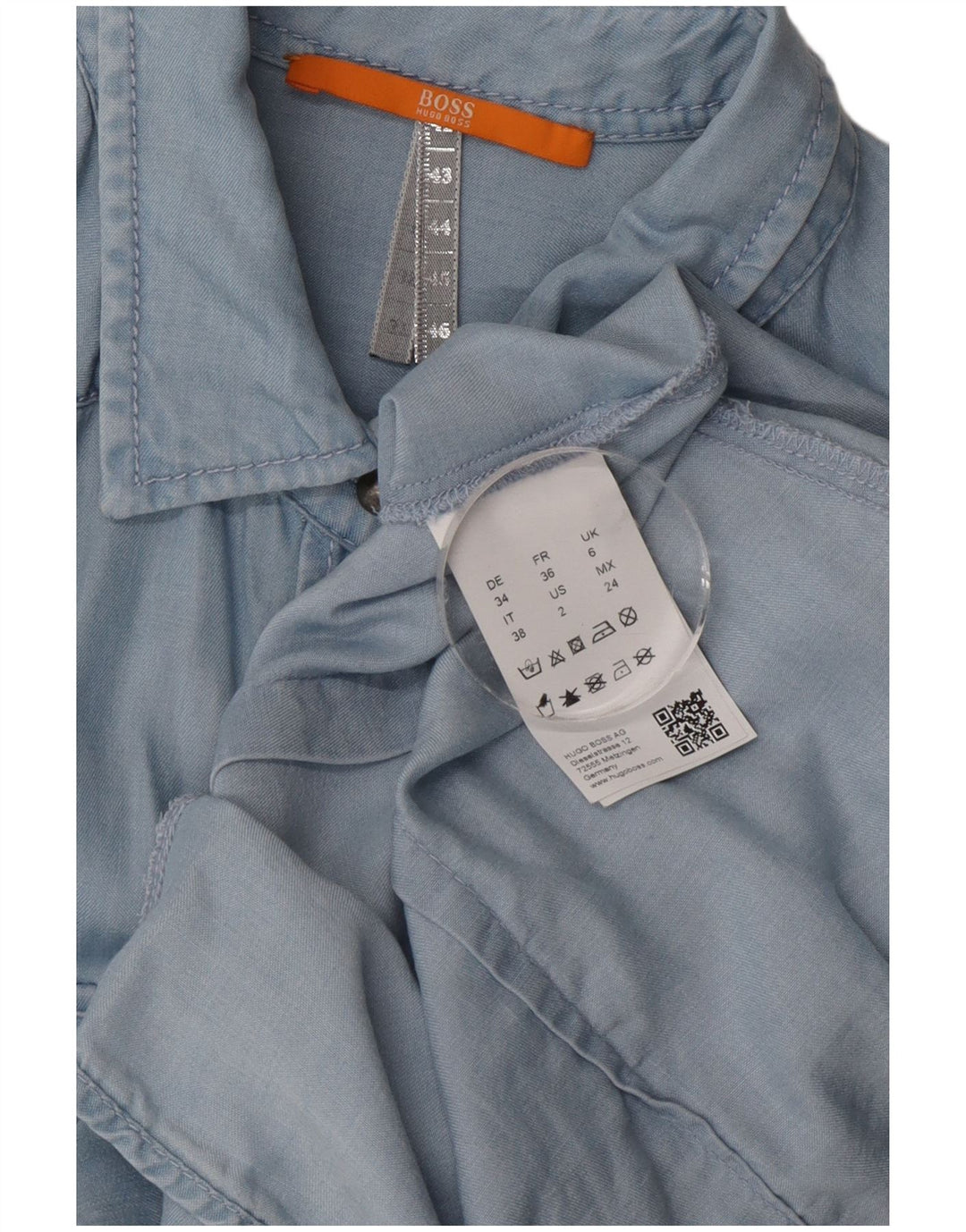 Hugo Boss Camisa extragrande para mujer UK 6 XS Azul Lyocell