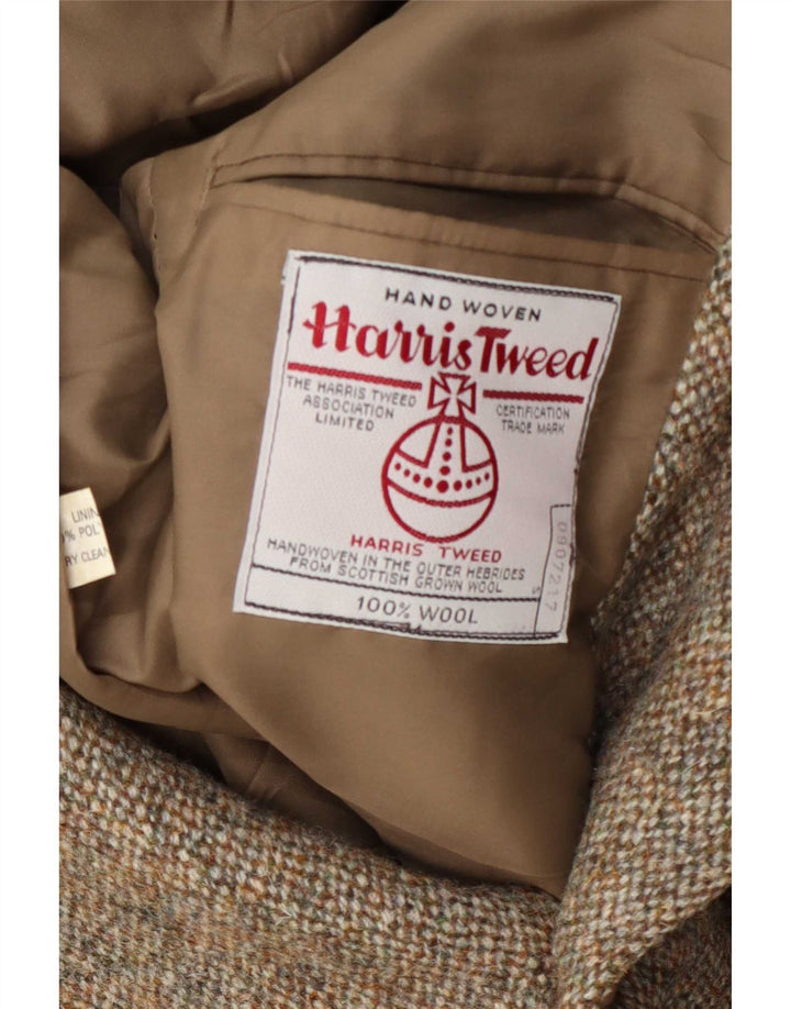Harris Tweed Chaqueta tipo blazer de 2 botones para hombre UK 36 Small Khaki Wool