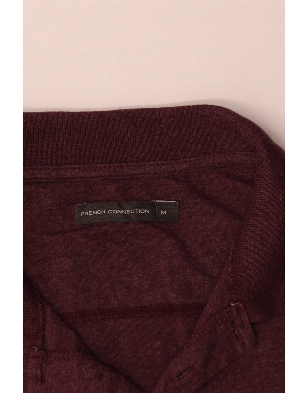 French Connection Polo para hombre de algodón burdeos medio