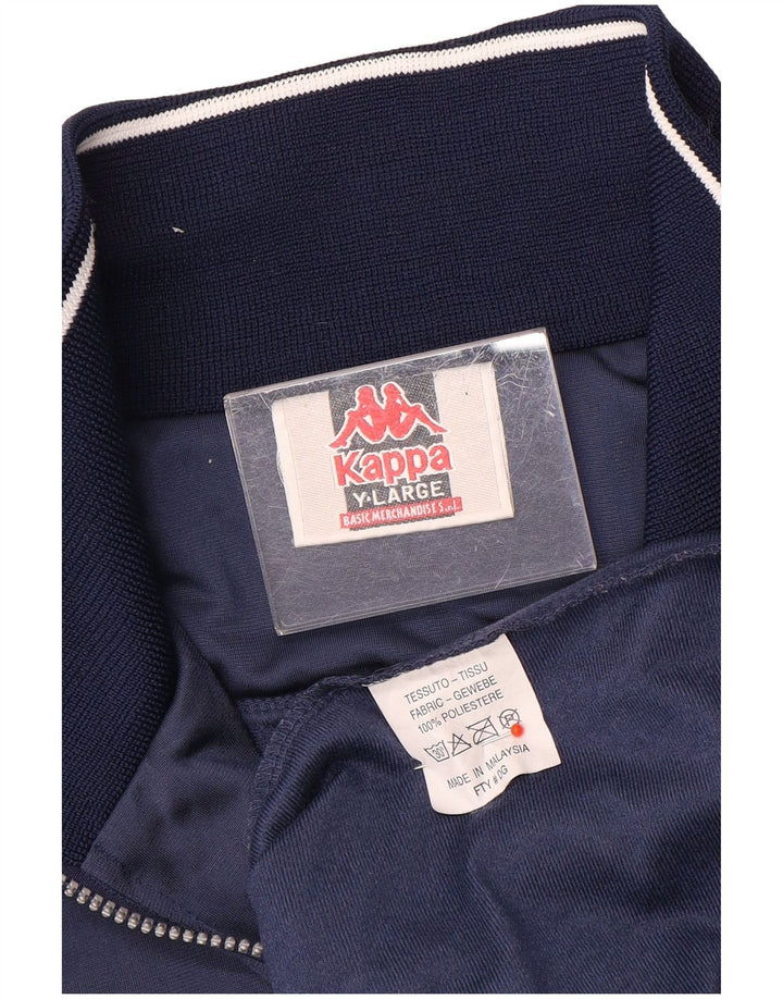 Kappa Hombre Oversize Cremallera Cuello Jersey Chándal Top Grande Azul Marino