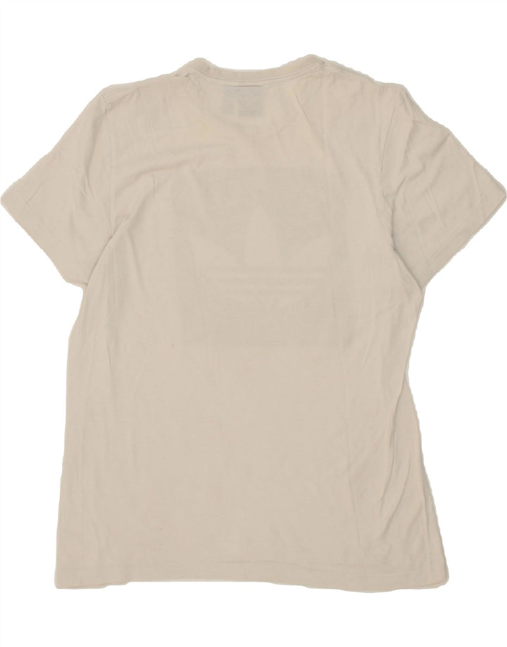 ADIDAS Mens Graphic T-Shirt Top Medium White Cotton Vintage Adidas and Second-Hand Adidas from Messina Hembry 