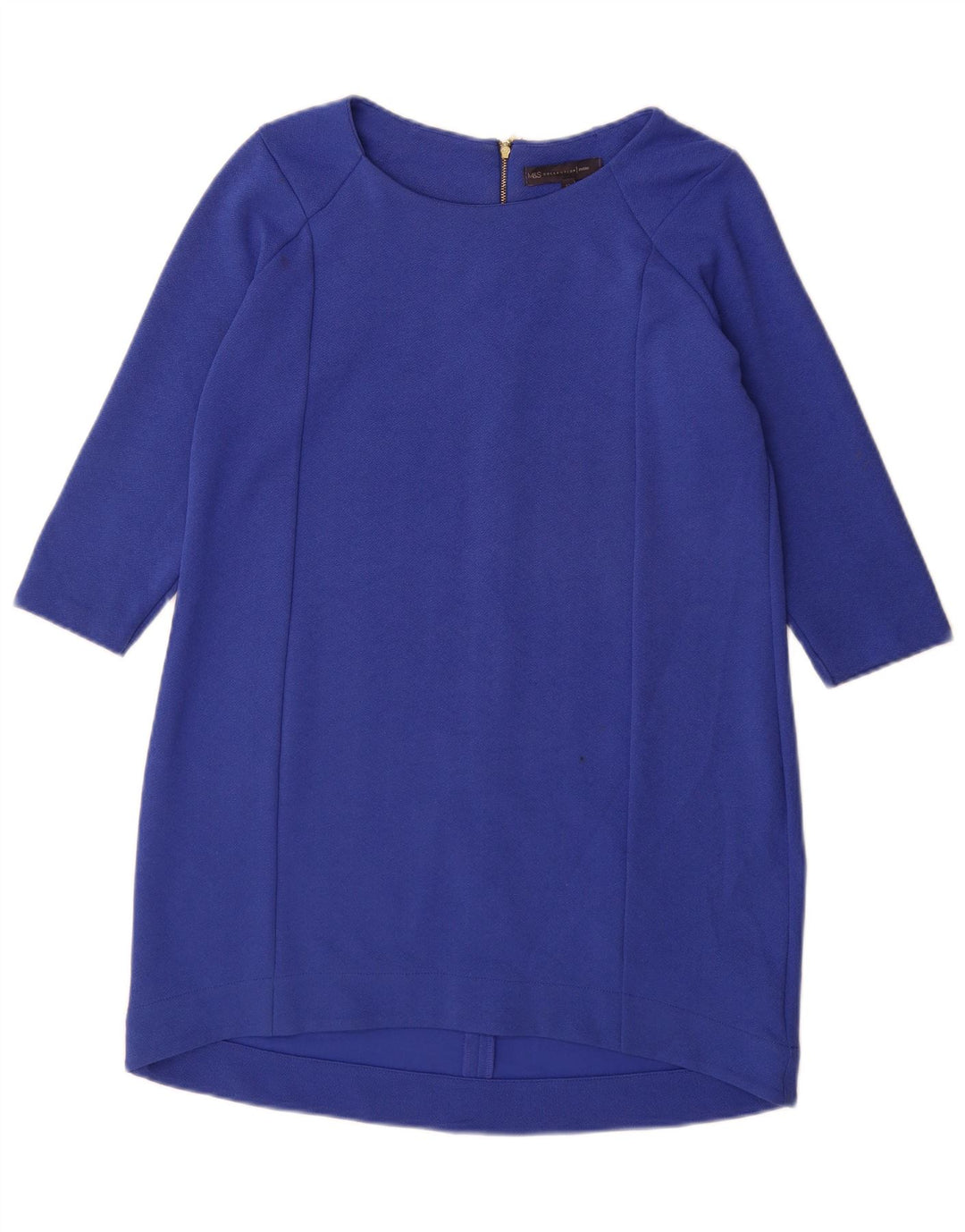 Marks & Spencer Vestido recto de manga 3/4 para mujer Petite UK 40 Azul medio