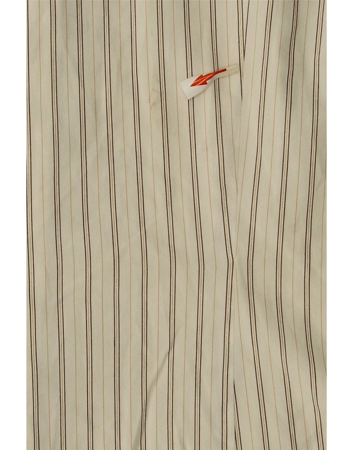 Marks & Spencer Camisa para mujer UK 46 Grande Algodón a rayas blancas
