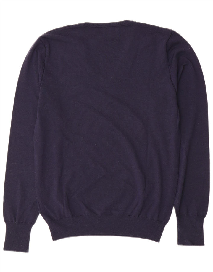 LIU JO Jersey con Cuello en V para Mujer UK 18 XL Lana Azul Marino