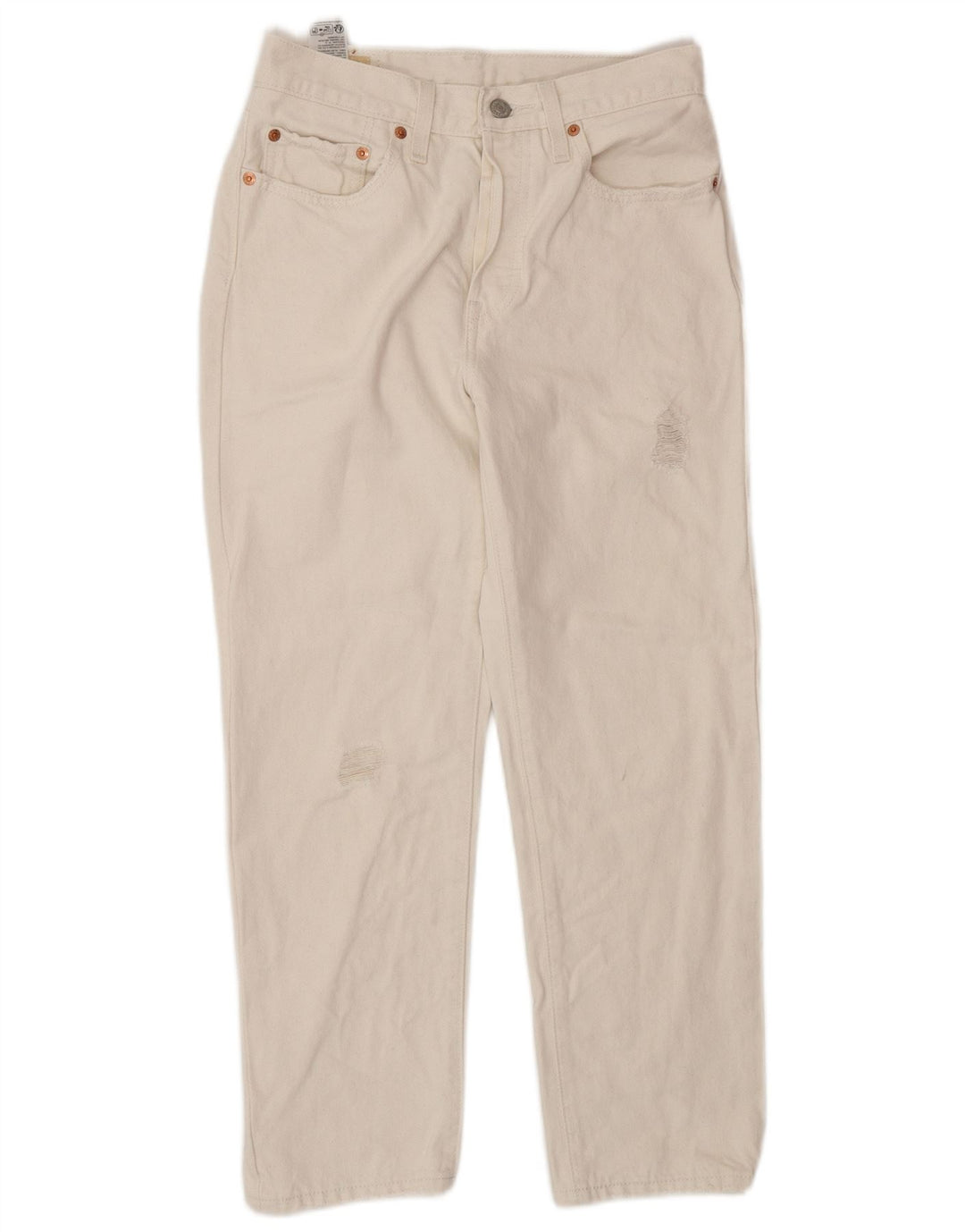 Levi's Vaqueros rectos recortados desgastados 501 para hombre W26 L26 Algodón blanco roto