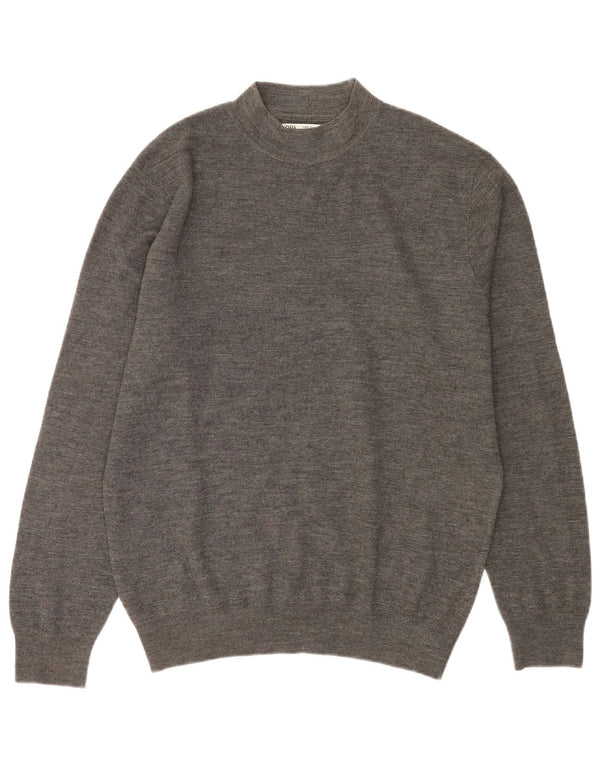 Zara Mens Turtle Neck Jumper Sweater Medium Grey Acrylic