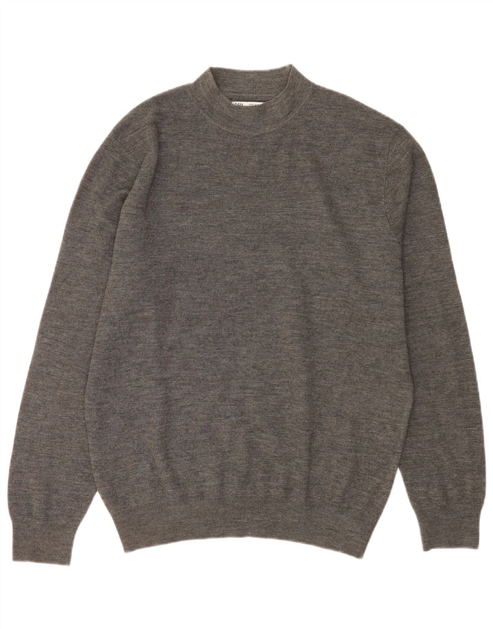 Zara Hombre Jersey Con Cuello Alto Acrílico Gris Medio