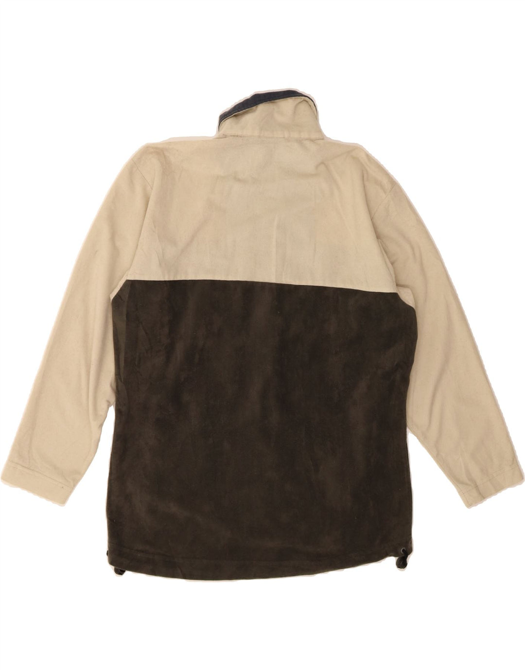 ASICS Womens Oversized Fleece Jacket UK 10 Small Khaki Colourblock Vintage Asics and Second-Hand Asics from Messina Hembry 