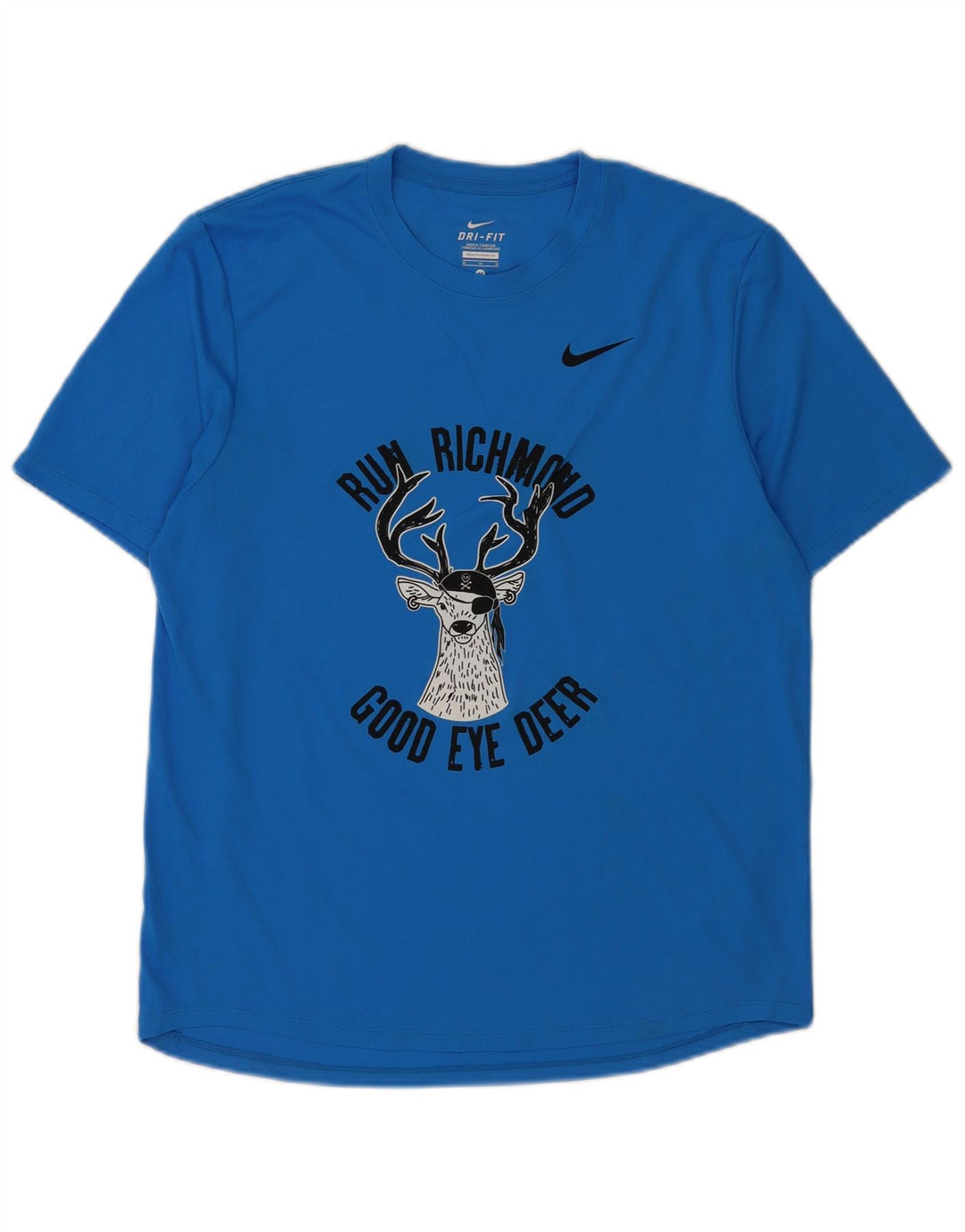 Camiseta Nike Dri Fit Graphic para hombre, parte superior de poliéster azul medio