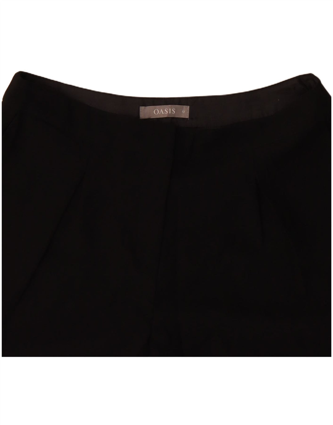 OASIS Pantalones cortos chinos de cintura alta para mujer UK 12 Medium W32 Poliéster negro