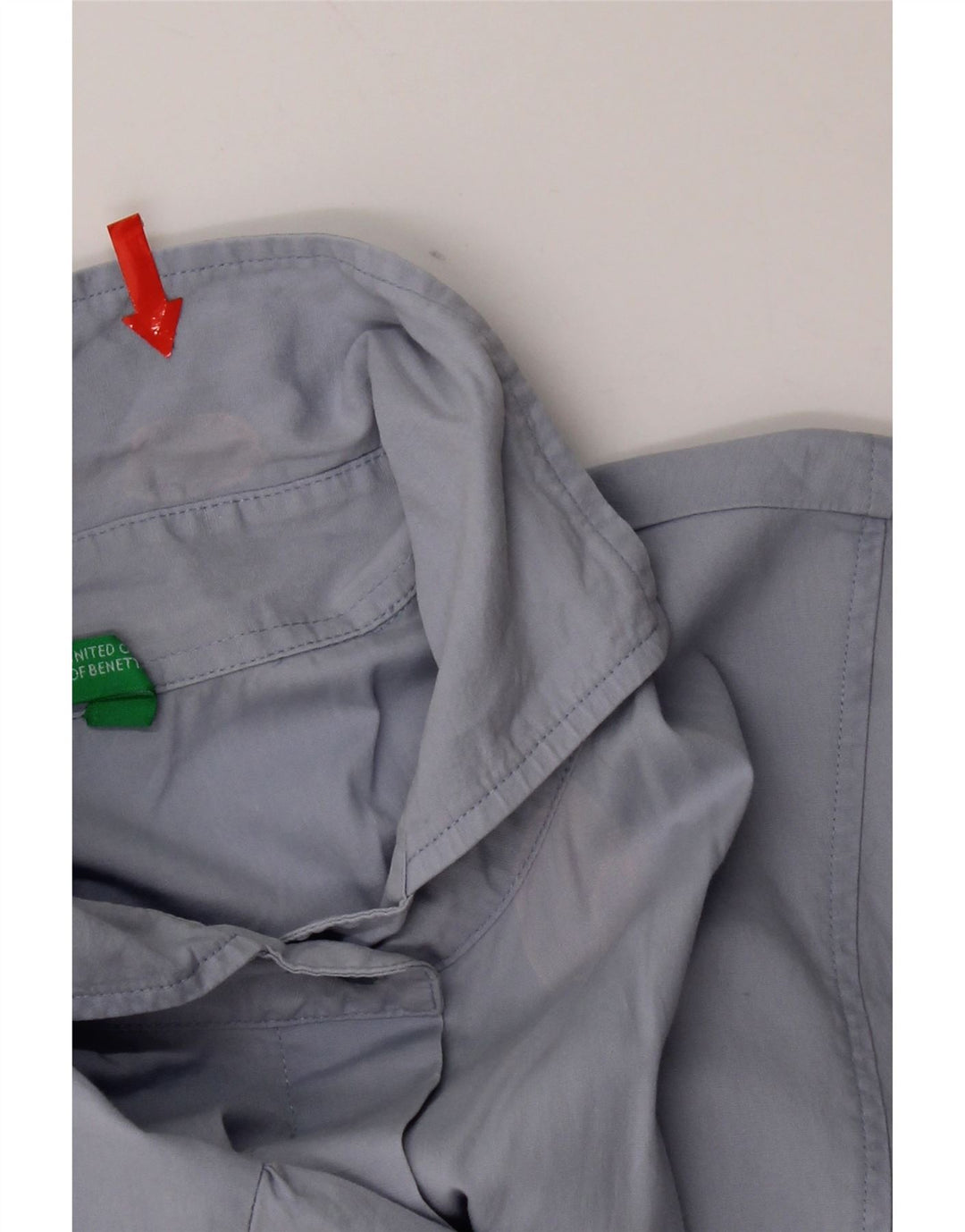 Benetton Camisa De Manga Corta Mujer ES 42 Azul Medio