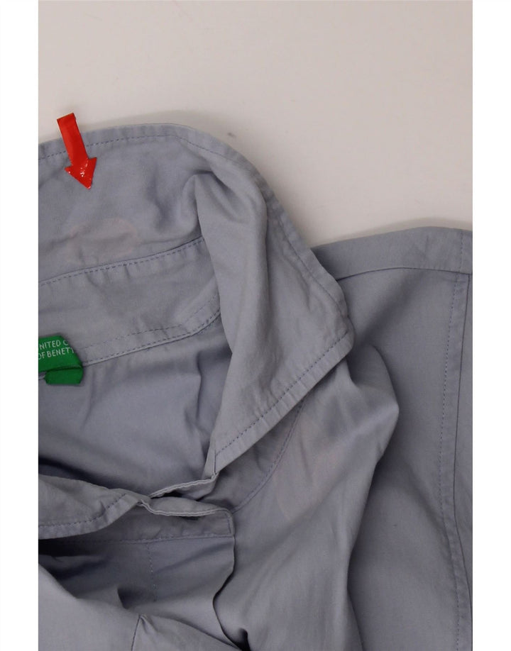 Benetton Camisa De Manga Corta Mujer ES 42 Azul Medio