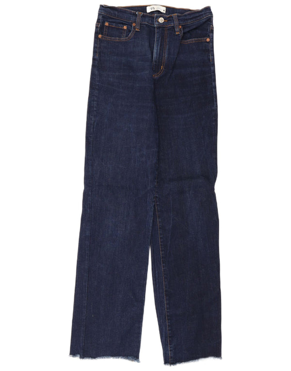 Zara Jeans Sueltos De Cintura Alta Para Mujer EU 38 Small W28 L31 Azul Marino