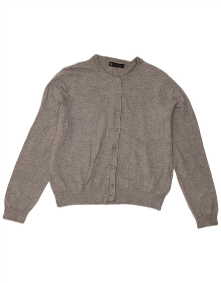 Marks & Spencer Suéter tipo cárdigan para mujer UK 46 Viscosa gris grande