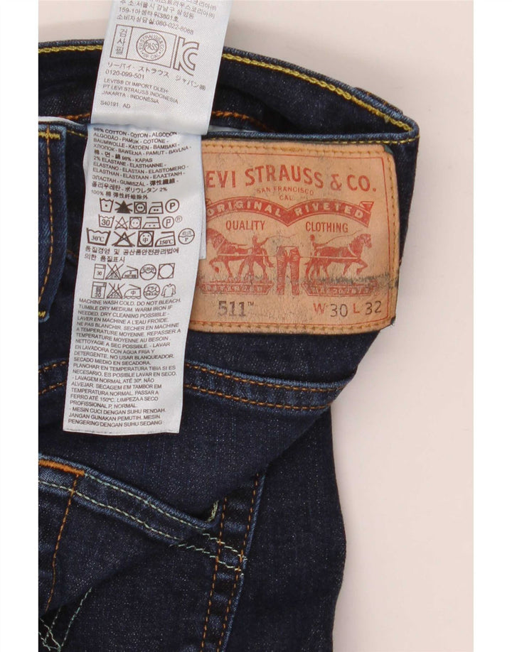 Levi's Hombre 511 Slim Jeans W30 L32 Algodón Azul Marino