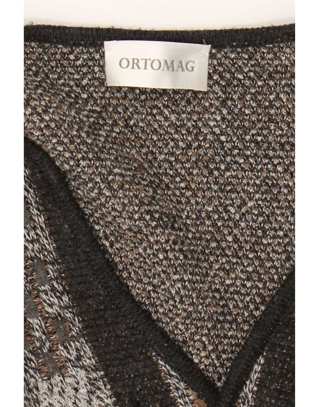 Vintage hombres Cardigan suéter XL negro geométrico