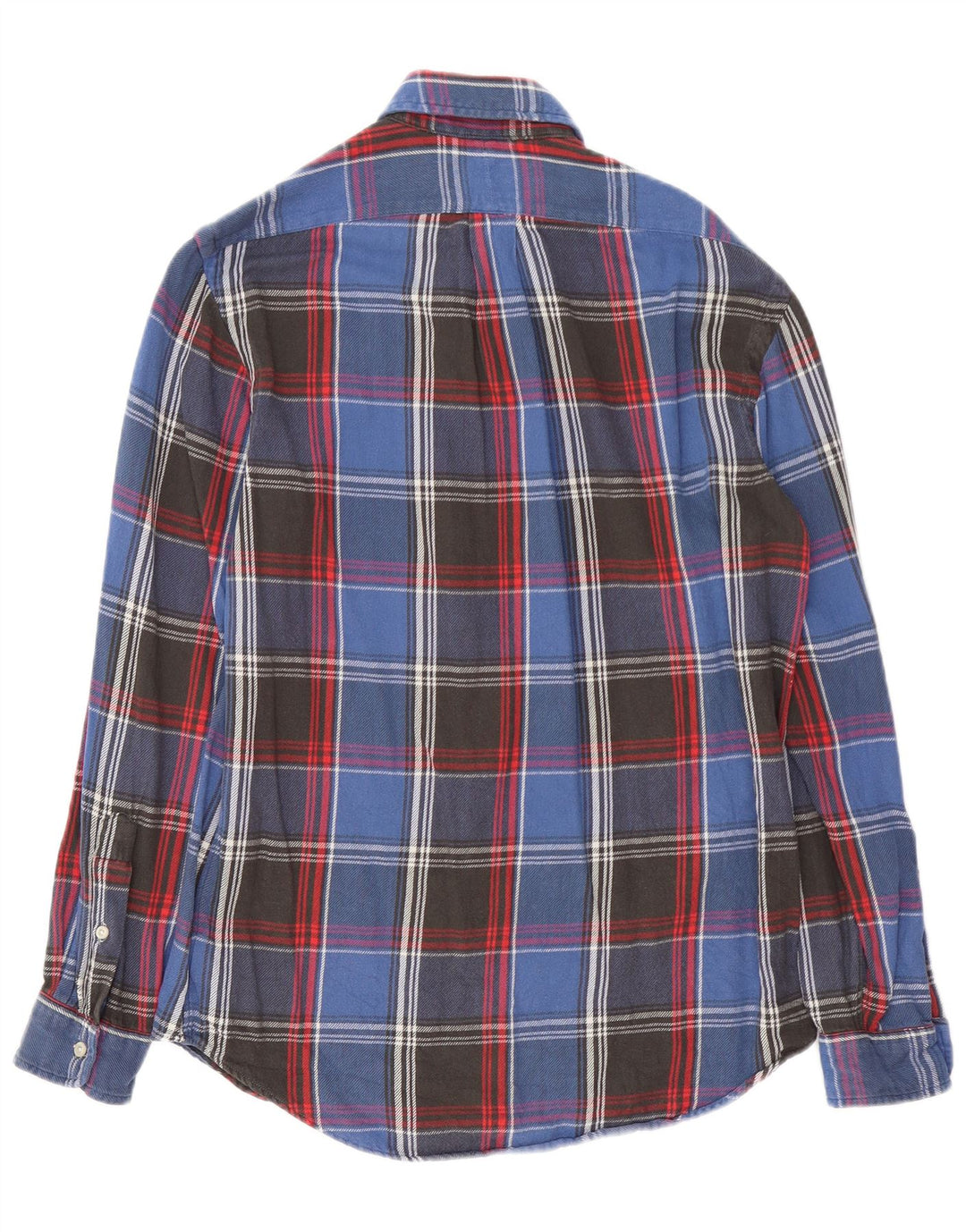 RALPH LAUREN Camisa De Franela De Algodón A Cuadros Azul Pequeño Hombre