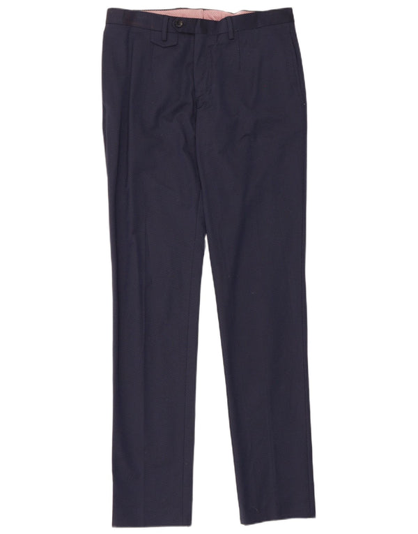 Zara Mens Slim Casual Pantalones EU 40 Medium W31 L34 Azul Marino Algodón
