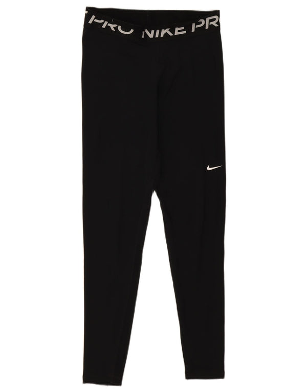 Nike Leggings gráficos Dri Fit para mujer UK 12 Mediano Negro Poliéster