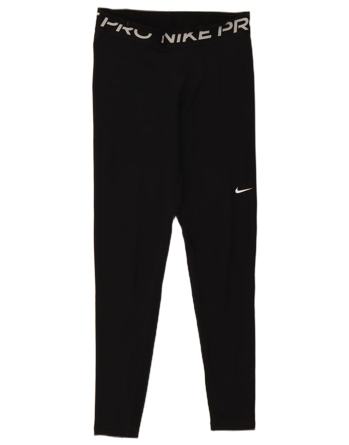 Nike Leggings gráficos Dri Fit para mujer UK 12 Mediano Negro Poliéster