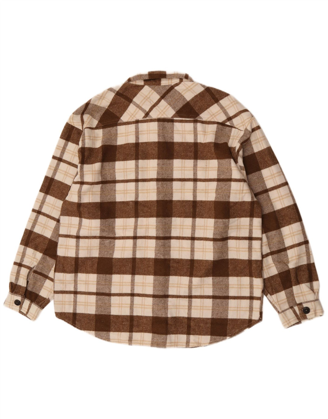 Jack & Jones Hombre Camisa De Franela XL Cuadros Marrón Poliéster