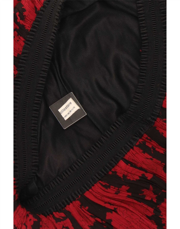Vintage mujer A-Line falda W30 medio rojo floral poliéster