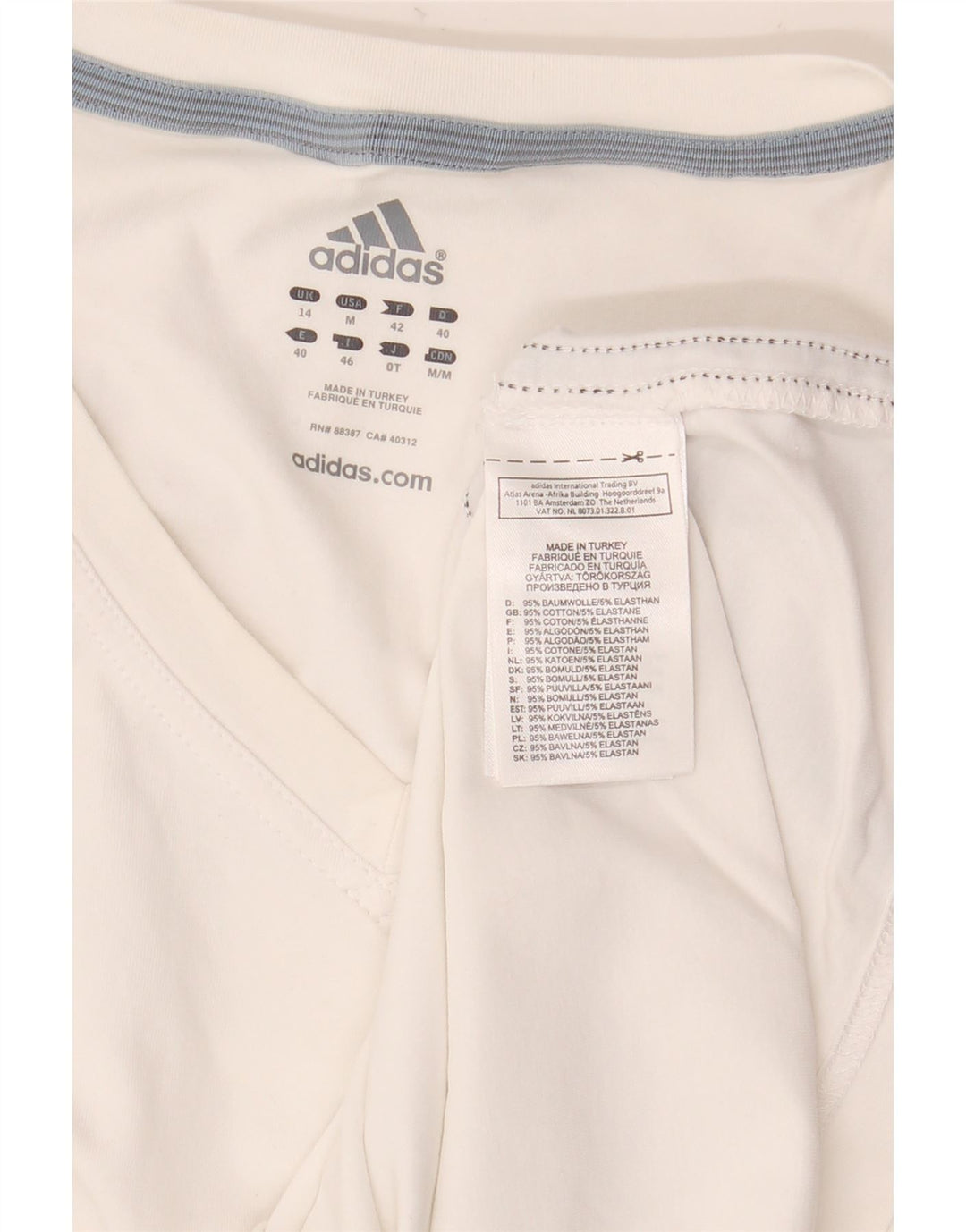 Adidas Mujer Chaleco Top Reino Unido 14 Medio Blanco Algodón