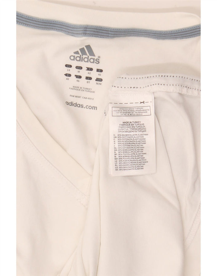 Adidas Mujer Chaleco Top Reino Unido 14 Medio Blanco Algodón