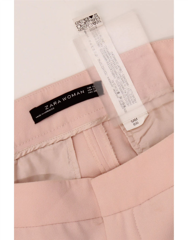 Zara Mujer Pantalón Chino Slim Small W27 L26 Poliéster Rosa